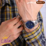 ساعت ست زنانه مردانه لاکسمی نقره ای صفحه سورمه ای کد 8120 - Image 9