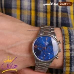 ساعت ست زنانه مردانه لاکسمی نقره ای صفحه سورمه ای کد 8120 - Image 6