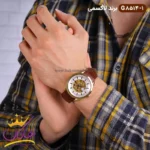ساعت ست لاکسمی اتوماتیک بند چرم قهوه ای کد 8514 - Image 3