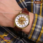 ساعت ست لاکسمی اتوماتیک بند چرم قهوه ای کد 8514 - Image 2