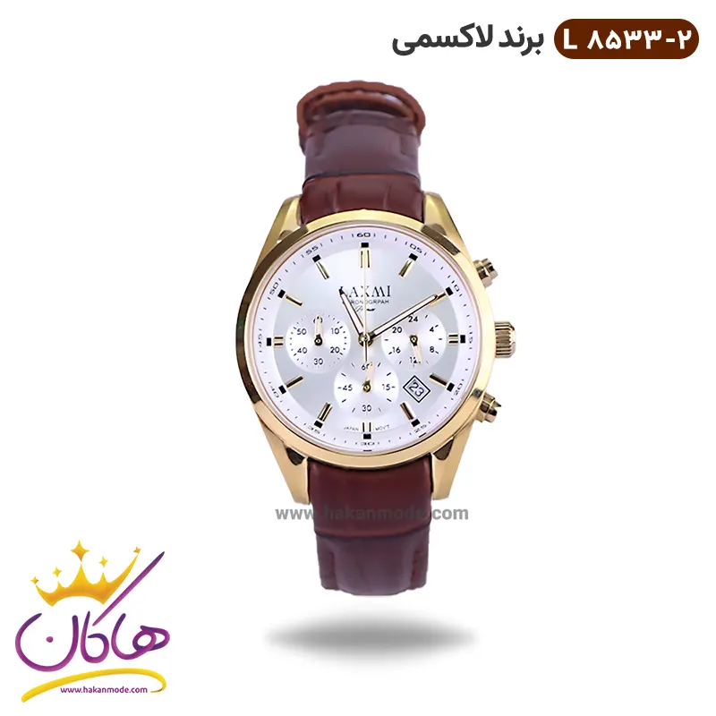 laxmi-watch-code-L-8526.1-2.webp ساعت لاکسمی زنانه بند چرمی کرنوگراف L8533/2 - Image 1