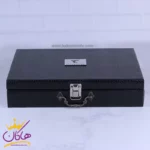 ست کیف کتی چرم و عینک مردانه چرمسال مشکی 182/1 - Image 6