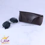 ست کیف کتی چرم و عینک مردانه چرمسال قهوه ای 180/2 - Image 4