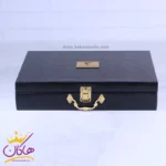 ست کیف کتی چرم و عینک مردانه چرمسال عسلی 180/3 - Image 7