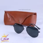 ست کیف کتی چرم و عینک مردانه چرمسال عسلی 180/3 - Image 5
