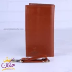 ست کیف کتی چرم و عینک مردانه چرمسال عسلی 180/3 - Image 4