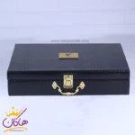 ست کیف کتی چرم و عینک مردانه چرمسال قهوه ای 180/2 - Image 6
