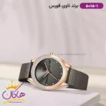 ساعت مچی زنانه نیوی فورس مشکی قاب رزگلد بند حصیری 5015/1 - Image 2