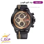 ساعت مردانه نیوی فورس اسپرت بند چرم مشکی فول تایم 9110/12