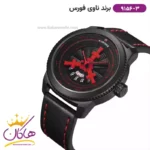 ساعت مچی مردانه نیوی فورس بند چرم مشکی قرمز 9156/3 - Image 2