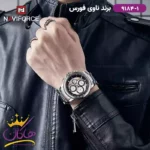 ساعت مچی مردانه نیوی فورس فلزی نقره ای فول دیت 9184/1 - Image 2