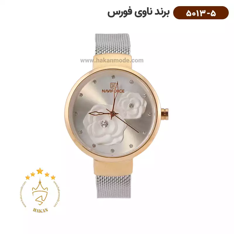 naviforce-watch-code-5013.51-1.webp ساعت مچی نیوی فورس زنانه نقره ای رزگلد 5013/5 - Image 1