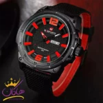 ساعت مردانه نیوی فورس بند برزنت مشکی قرمز 9066/1 - Image 2