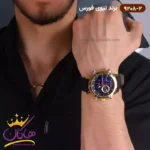 ساعت مچی نیوی فورس دو زمانه مشکی قاب طلایی 9208 - Image 4
