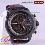 ساعت نیوی فورس مردانه بند چرمی مشکی قرمز کد 9110/6 - Image 2