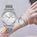ساعت مچی زنانه نیوی فورس نقره ای بند حصیری 5015/3 - Image 2