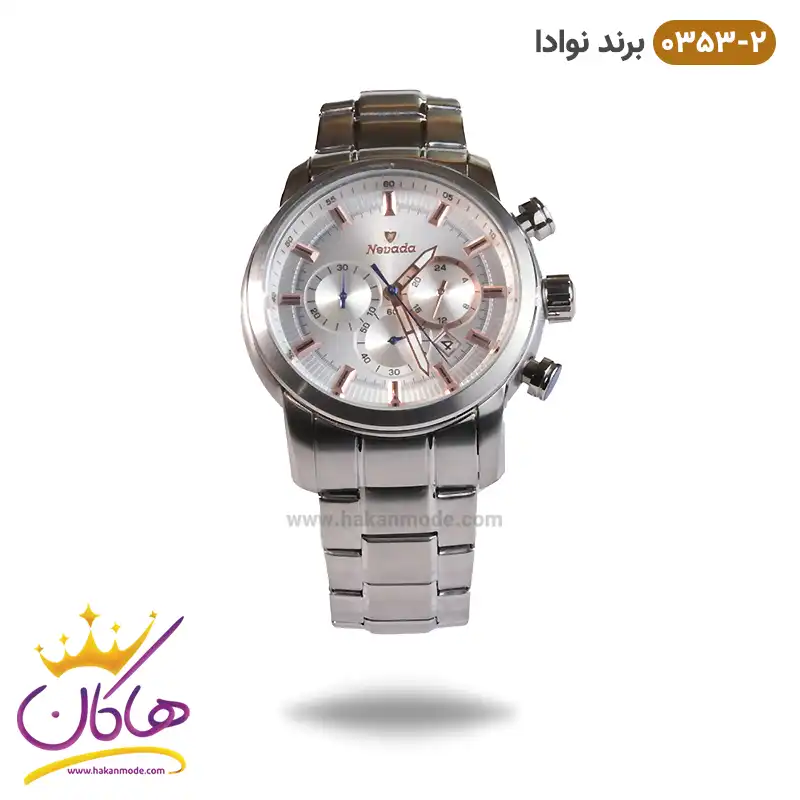 nevada-watch-code-0353.21.webp ساعت مچی مردانه نودا نقره ای کد Neveda 0353-2 - Image 1