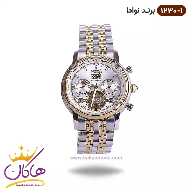 nevada-watch-code-1230.11-1.webp ساعت مردانه نوادا بند استیل اتومات | G 1230/1 - Image 1