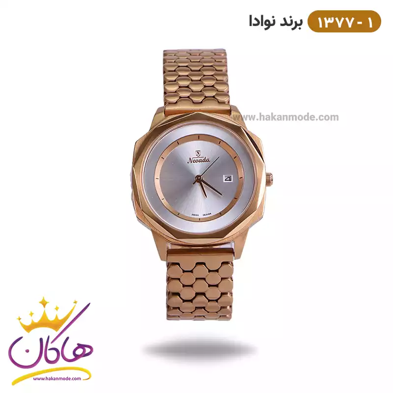 nevada-watch-code-1377.11.webp ساعت نیوادا زنانه تک موتوره رزگلد | کد Nevada L 1377/1 - Image 1
