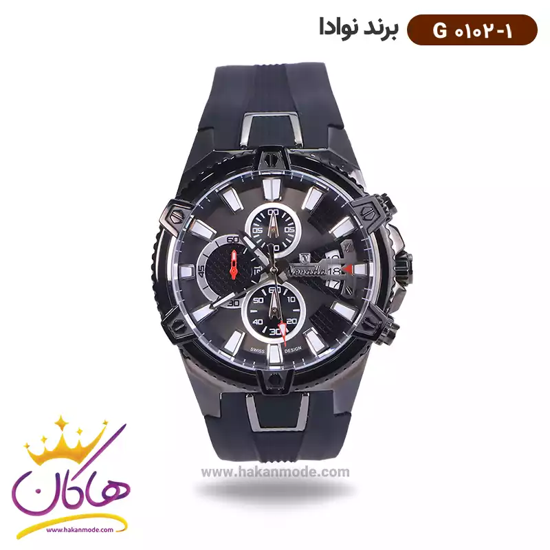 nevada-watch-code-G-0102.11.webp ساعت نوادا مردانه بند رابر کد G0102/1 - Image 1