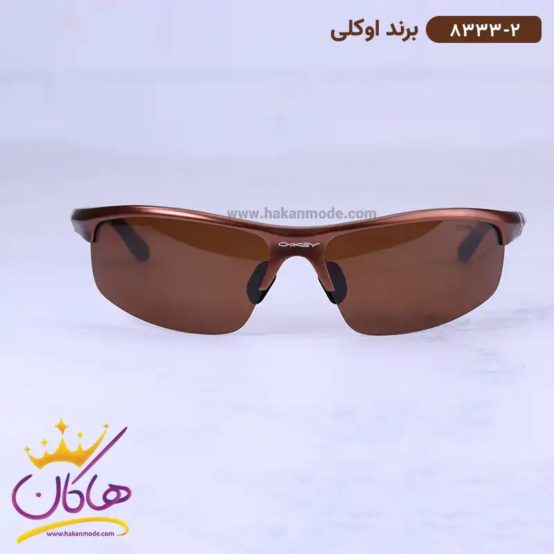 oakley-sunglasses-code-8333.21.webp عینک آفتابی مردانه اوکلی قهوه ای 8333/2 - Image 1