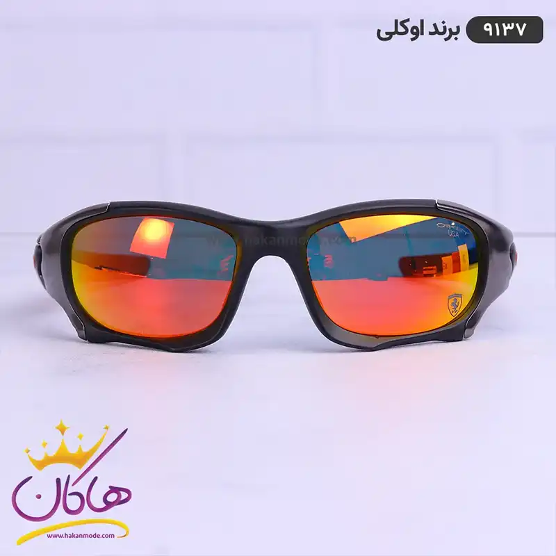 oakley-sunglasses-code-9137.41.webp عینک دوچرخه سواری هولوگرامی قرمز اوکلی 9137 - Image 1