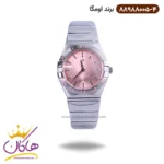 ساعت اومگا زنانه فلزی نقره ای صفحه صورتی 88988005/4