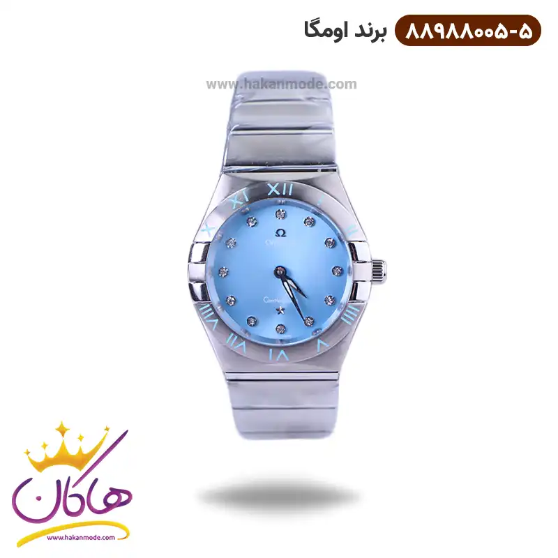 omega-watch-code-88988005.51.webp ساعت امگا زنانه فلزی نقره ای صفحه آبی 88988005/5 - Image 1
