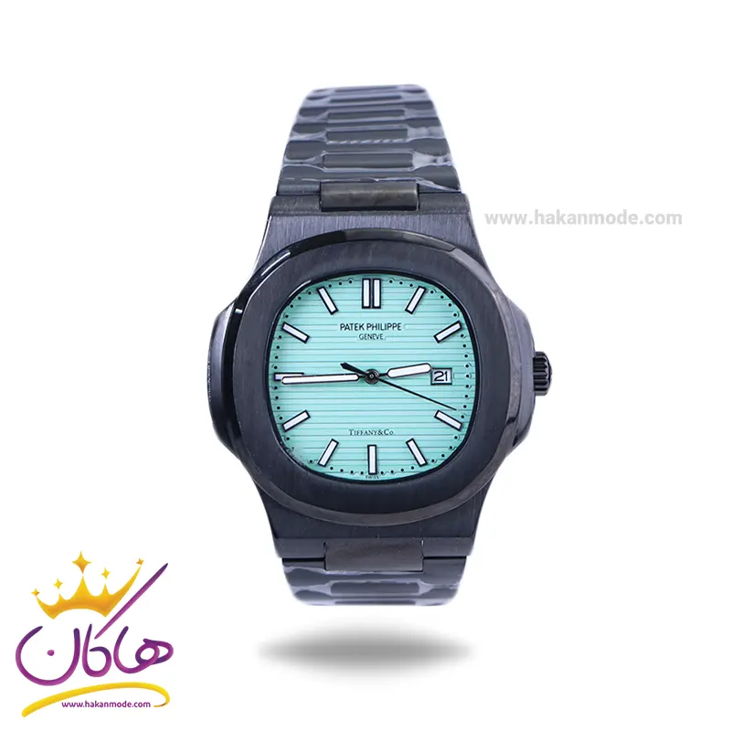 patek-philippe-watch-code-M-8058.121.webp ساعت مچی پتک فیلیپ مردانه فلزی مشکی صفحه تیفانی M 8058/12 - Image 1