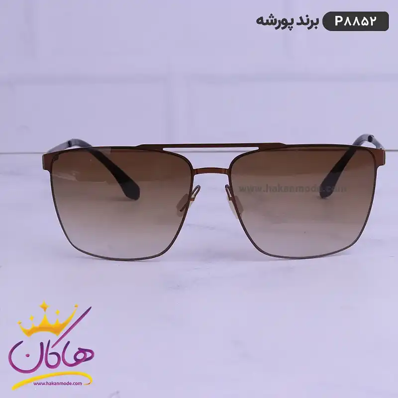 porsche-sunglasses-code-P-8852.21.webp عینک اورجینال قهوه ای پورشه لنز لوگو مدل 8852 - Image 1