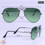 عینک آفتابی ری بن مردانه مدل 3025 خلبانی سبز | Rayban  - Image 2