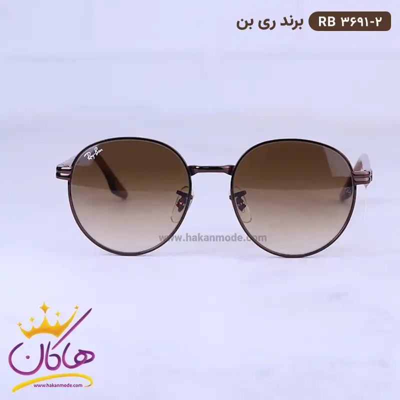 ray-ban-sunglasses-code-RB-3691.21.webp عینک آفتابی ری بن فلزی قهوه ای RB 3691/2 - Image 1