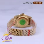 ساعت رولکس زنانه فلزی دیت جاست طلایی صفحه سبز 4042/24 - Image 3