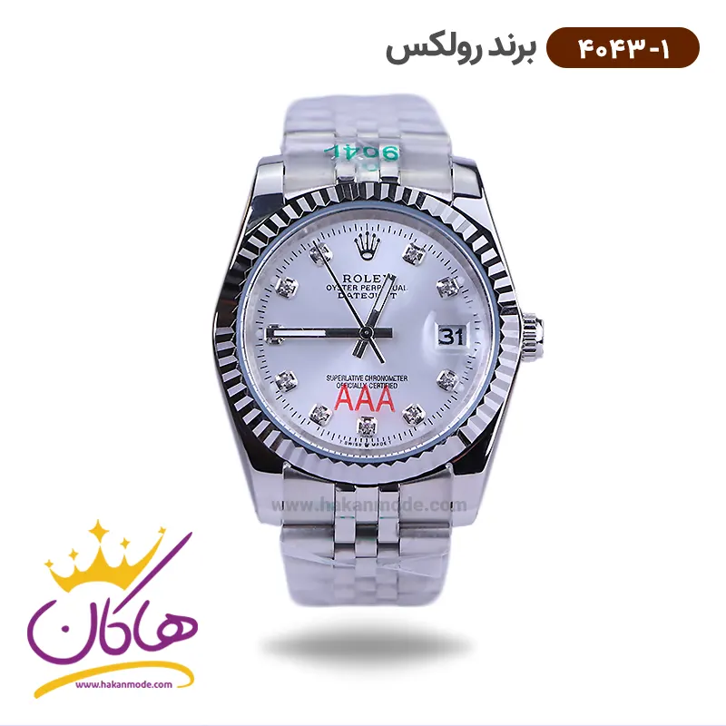 rolex-4043.11-1.webp ساعت رولکس مردانه فلزی دیت جاست صفحه سفید کد 4043/1 - Image 1