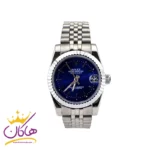 ساعت رولکس دیت جاست نقره ای صفحه آبی 192