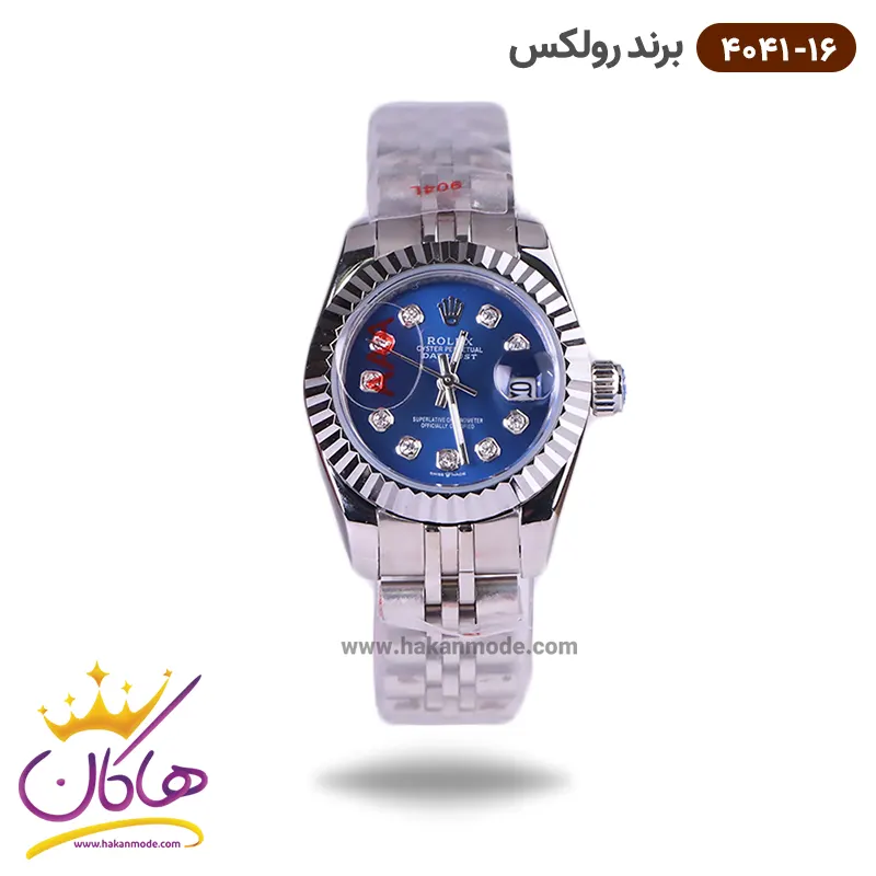 rolex-watch-code-4041.16-1.webp ساعت رولکس زنانه فلزی دیجاست صفحه آبی 4041/16 - Image 1