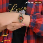 ساعت رولکس زنانه فلزی دیت جاست صفحه قرمز 4041/27 - Image 4