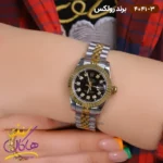 ساعت رولکس زنانه فلزی دیت جاست صفحه مشکی 4041/3 - Image 2