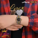 ساعت رولکس زنانه فلزی دیت جاست صفحه مشکی 4042/25 - Image 5