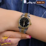 ساعت رولکس زنانه فلزی دیت جاست صفحه مشکی 4042/28 - Image 2