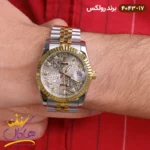 ساعت ست رولکس فلزی دیت جاست صفحه نقره ای - Image 3