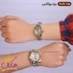 ساعت ست رولکس فلزی دیت جاست صفحه نقره ای - Image 2