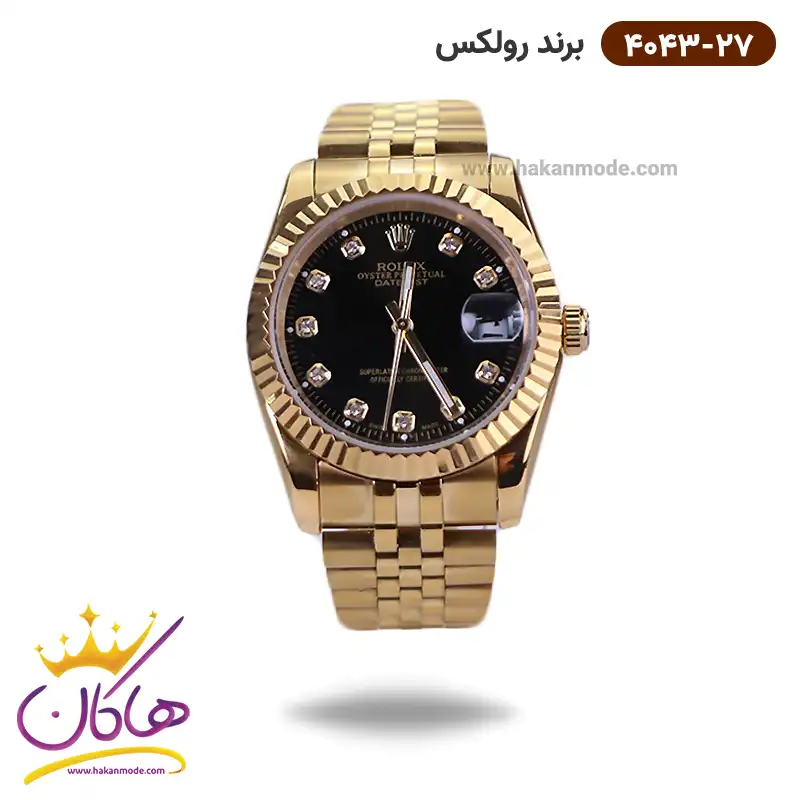 rolex-watch-code-4043.271.webp ساعت رولکس مردانه فلزی دیت جاست طلایی 4043/27 - Image 1