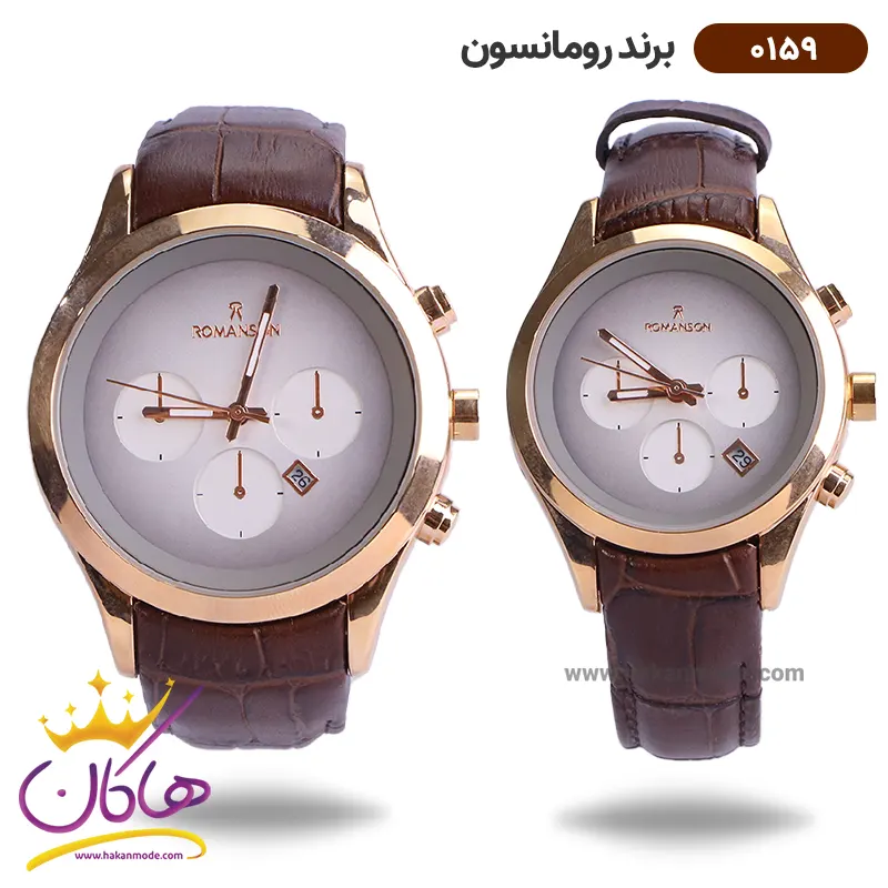 romanson-watch-code-0159.12-set.webp ساعت رومانسون بند چرمی ست 0159 - Image 1