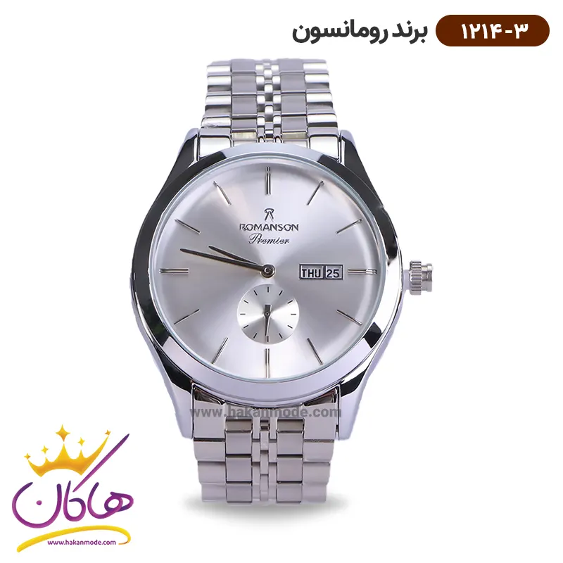 romanson-watch-code-1214.3-1.webp ساعت رومانسون مردانه فلزی 1214/3 - Image 1