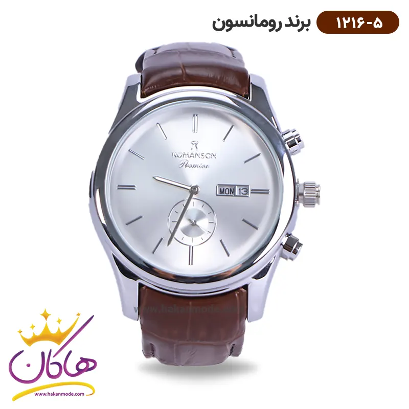 romanson-watch-code-1216.5-1.webp ساعت رومانسون مردانه بند چرمی 1216/5 - Image 1