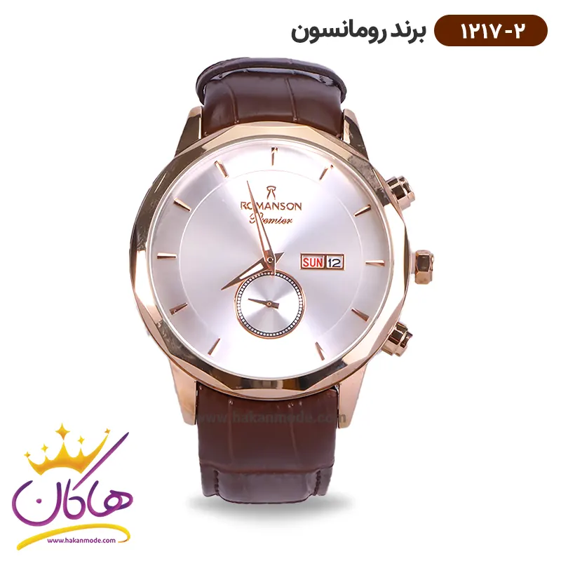 romanson-watch-code-1217.2-1.webp ساعت رومانسون مردانه بند چرمی 1217/2 - Image 1