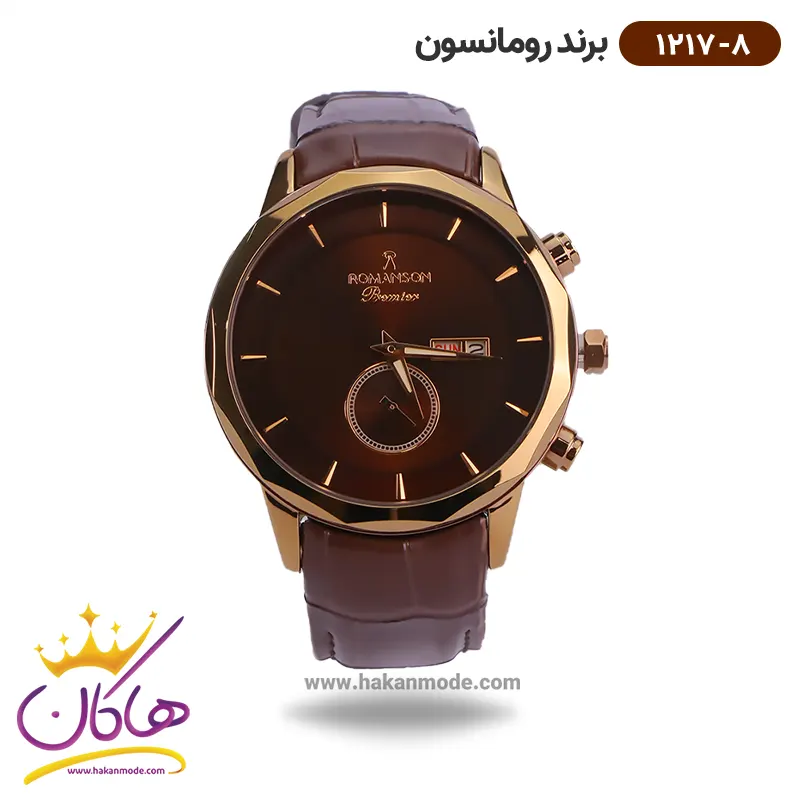 romanson-watch-code-1217.8-1.webp ساعت رومانسون مردانه بند چرمی 1217/8 - Image 1