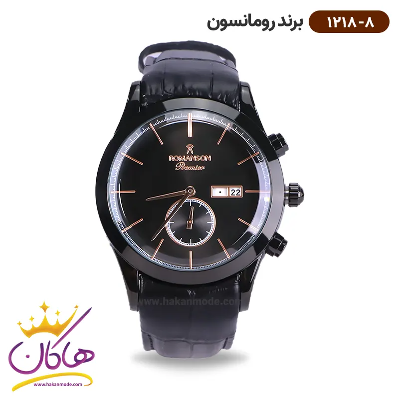 romanson-watch-code-1218.8-1.webp ساعت رومانسون مردانه بند چرمی 1218/8 - Image 1
