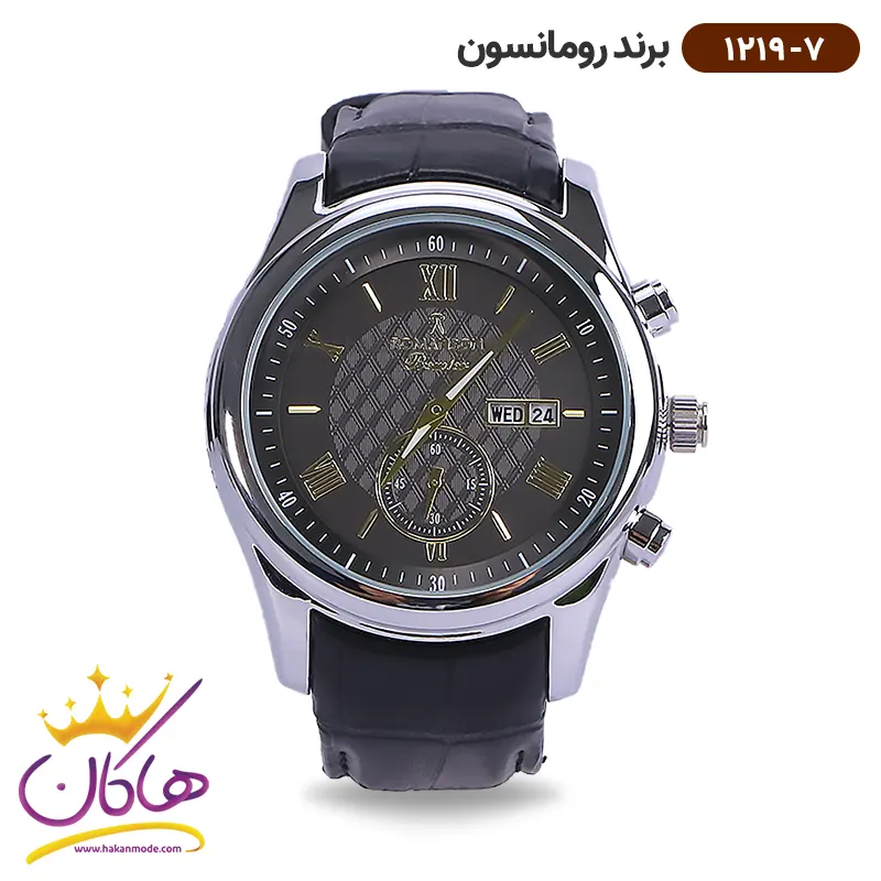 romanson-watch-code-1219.7-1.webp ساعت رومانسون مردانه بند چرمی 1219/7 - Image 1